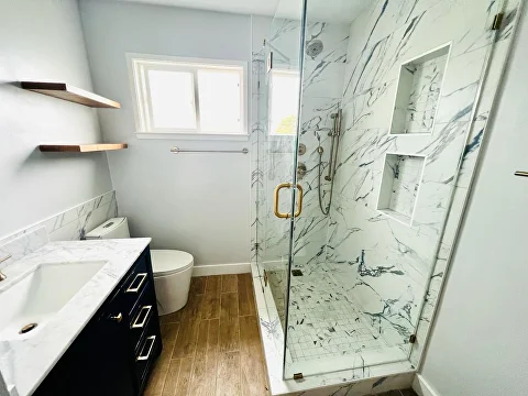 Modern double vanity in San Francisco