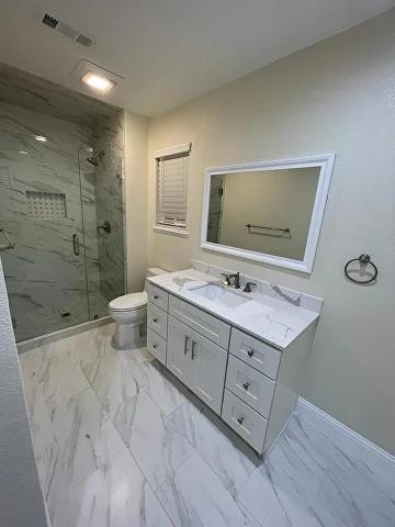Free-standing tub renovation in Concord