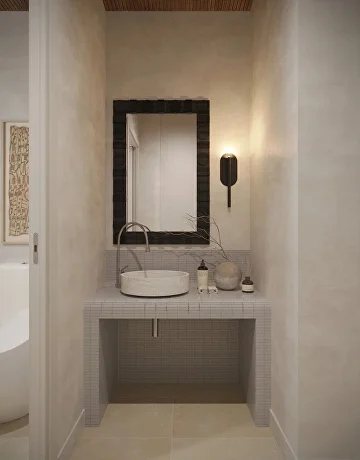 Custom shower niche in Alamo